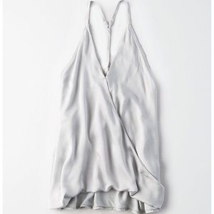 AE Don't Ask Why Satin Surplice Tank